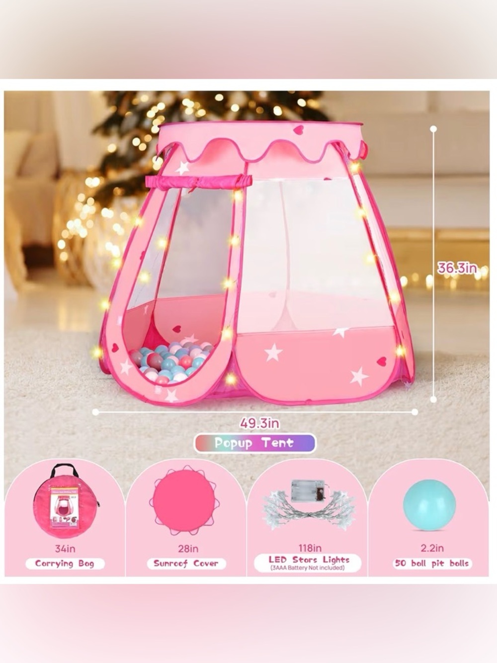 Pink Play Tent for babies girl